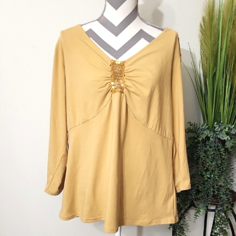 eShe Elegant Mustard Yellow Top